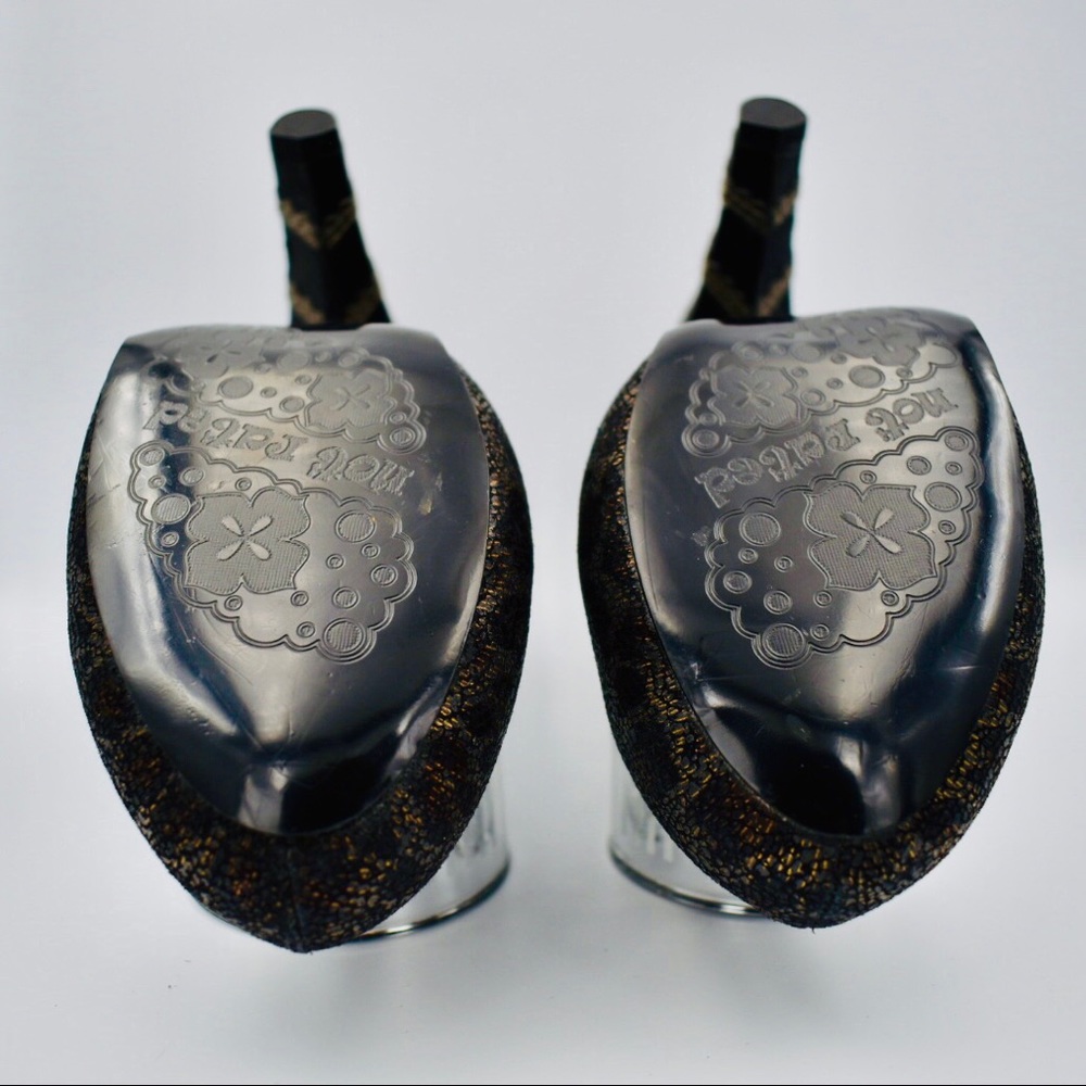 Not Rated Leopard Print Black Patent Heels - Picture 6 of 8